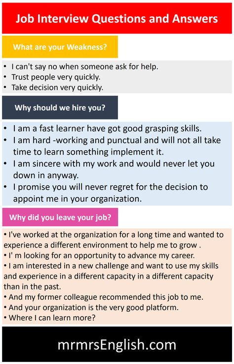 Job Interview Questions and Answers | Preparing job interview - MR MRS ENGLISH Common Job Interview Questions And Answers, Common Interview Questions And Answers, Teaching Interview Questions And Answers, College Interview Questions, Interview Answers Examples, Accounting Interview Questions, Teaching Interview Questions, Best Interview Answers, Resume Words Skills