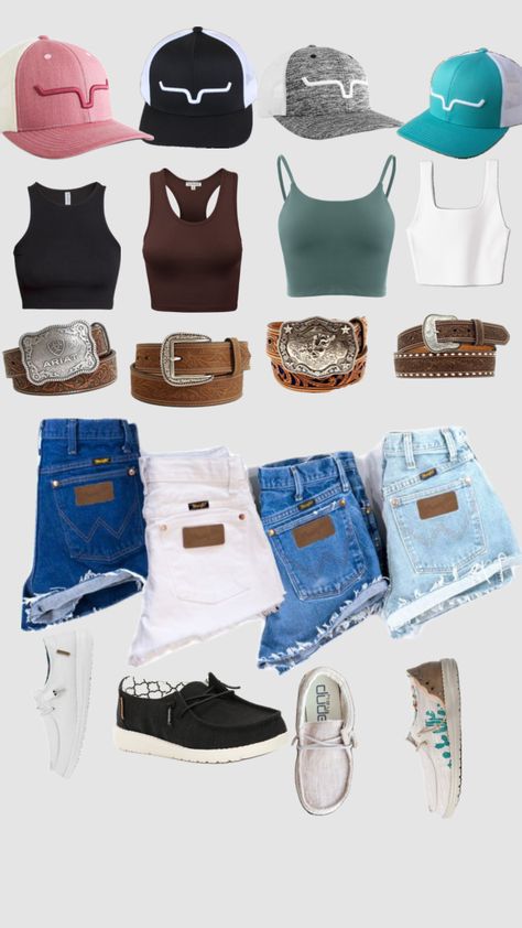 Shorts Outfits Country, 2023 Country Outfits, Christian Country Outfits, Summer Time Western Outfits, Jean Shorts Outfit Western, Womens Western Summer Outfits, Country Outfit Inspiration, Cute Western Dress Outfits, Shorts Western Outfits