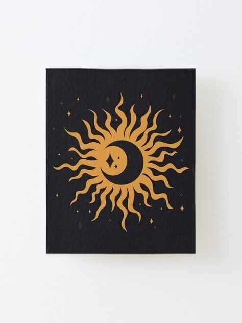 Moon Stars Aesthetic, Moon Painting Canvas, Moon And Sun Painting, Magical Aesthetic, Wall Prints Quotes, Stars Aesthetic, Sun Drawing, Sun And Moon Drawings, Sun Moon And Stars