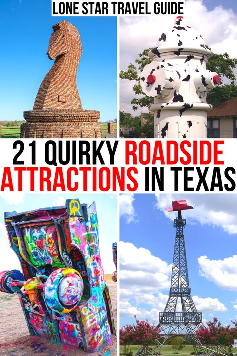 23 Wacky + Weird Roadside Attractions in Texas - Lone Star Travel Guide Texas Must See Places, Things To See In Texas, Places To See In Texas, Texas Bucket List Places To Visit, Jamaica Beach Texas, Texas Vacation Ideas, Places To Go In Texas, Castroville Texas, Athens Texas