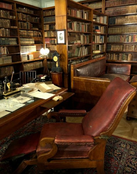 Gentleman’s Study, Mens Library Study, Old Office Aesthetic, Room Ideas Study, Decor Study Room, Study Room Organization, Victorian Study, Study Room Ideas, Home Library Rooms