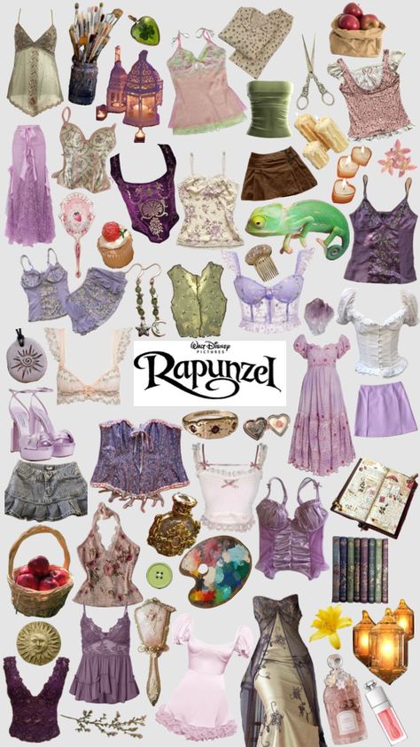 #rapunzel #tangled #disney #movies #aesthetic #purple #rapunzelaesthetic #disneyaesthetic #princess #princesscore #coquette Disney Movies Aesthetic, Rapunzel Makeup, Princess Aesthetic Outfits, Rapunzel Outfit, Disney Bound Outfits Casual, Tangled Disney, Rapunzel Costume, Rapunzel Dress, White Goth