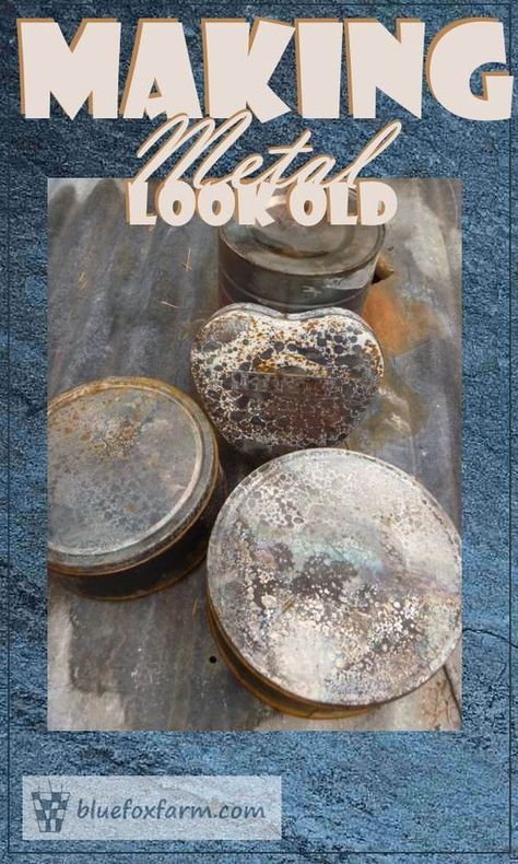 Patina Diy, How To Make Metal, Patina Metal, Aging Metal, Rustic Cabinets, Brass Patina, Rustic Crafts, Metal Tree Wall Art, Rusted Metal