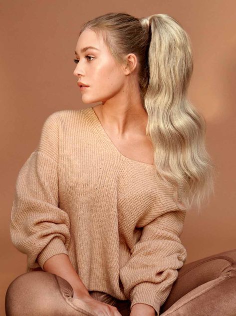 Balayage Ponytail, Sandy Blonde Balayage, Full Ponytail, Clip In Ponytail Extensions, Blonde Extensions, Luxy Hair Extensions, Drawing Study, Summer Blonde Hair, Platinum Blonde Highlights