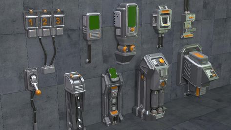 ArtStation - SCI-FI Switches - 10 pieces Futuristic Lab, Sci Fi Lab, Sci Fi Room, Sci Fi Wall, Sci Fi Props, Space Games, Modeling Techniques, 3d Assets, Miniature Model