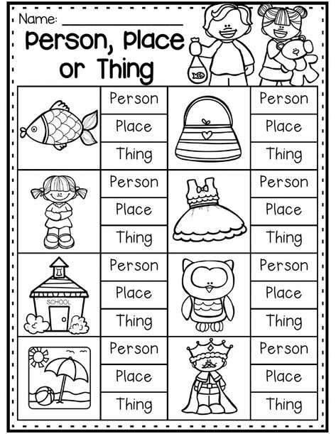 Nouns online worksheet for grade 2. You can do the exercises online or download the worksheet as pdf. Nouns Worksheet Kindergarten, Nouns Kindergarten, Kindergarten Grammar Worksheets, Noun Worksheet, Nouns And Verbs Worksheets, Kindergarten Grammar, Aktiviti Prasekolah, First Grade Curriculum, Nouns Worksheet