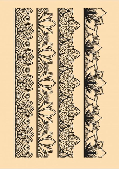 Lotus Motif Pattern, Seamless Border Design, Lotus Motif Embroidery, Pattachitra Drawing, Lotus Flower Border Design, Indian Design Pattern, Lotus Print Pattern, Lotus Pattern Design, Lotus Motif Design