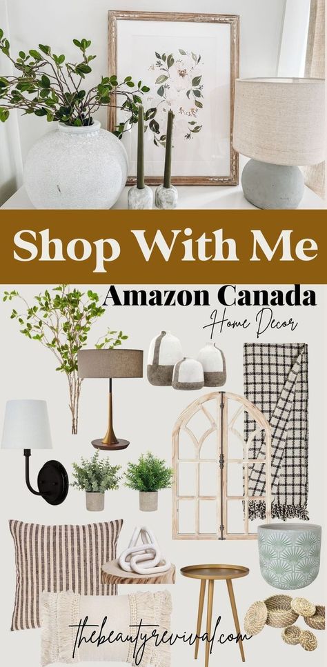 Shop with me. Amazon Home Decor Canada. Check out my favourite finds from Amazon Canada's home decor selection, and find out all my tips for finding cute home decor on Amazon.ca #amazonfinds #amazondecor #homedecorfinds #homedecor #shopwithme Modern Boho Farmhouse Decor, Farmhouse Amazon Finds, Canada Home Decor, Amazon Farmhouse Decor, Canada Decor, Amazon Kitchen Decor, Decor On Amazon, Modern Boho Farmhouse, Wall Decor Amazon