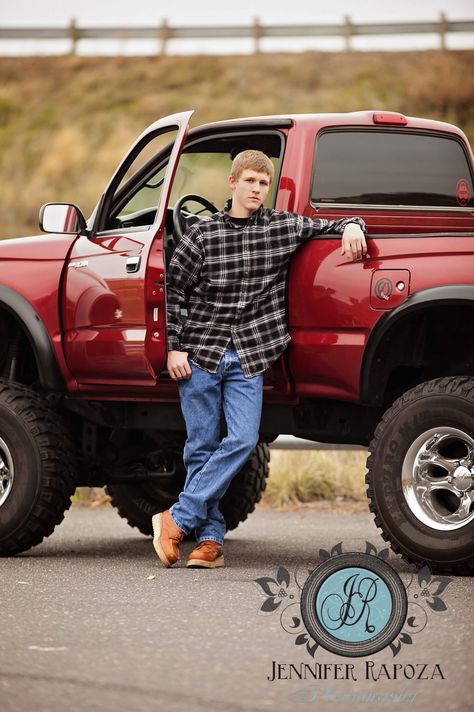 Senior guy and his truck. Red Toyota truck. Studio 2K Seniors by Jennifer Rapoza Photography, Sonora, CA Truck Senior Pictures, Truck Photography, Senior Pictures Boys Outdoors, Boy Senior Portraits, Senior Photos Guy, Senior Photos Boys, Toyota Truck, Senior Boy Photography, Senior Photography Poses