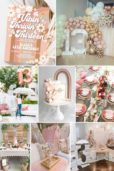 13th Birthday Party Ideas, 13th Birthday Party Ideas For Girls, 12th Birthday Party Ideas, Teen Girl Birthday Party, 14th Birthday Party Ideas, Birthday Sleepover Ideas, 13th Birthday Party, Boho Birthday Party