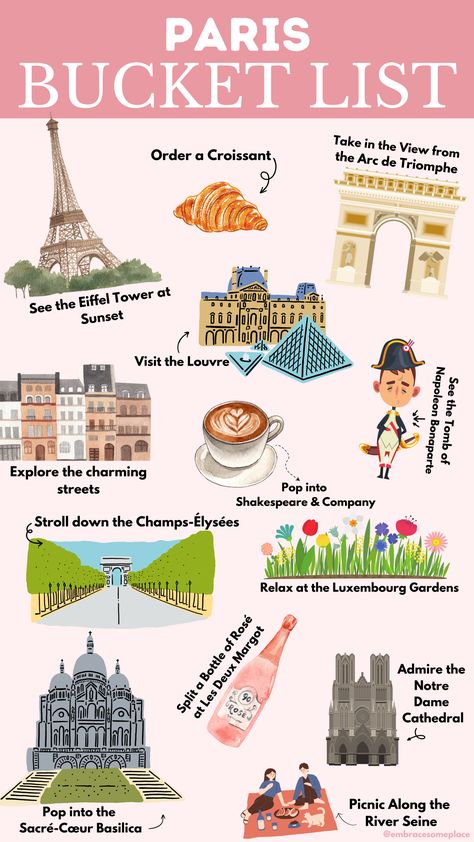 Cheap Eats Paris, Paris Cheap, Paris Trip Planning, Paris In May, Traveling To Paris, Printable Bucket List, Paris Bucket List, Paris Things To Do, Paris Landmarks