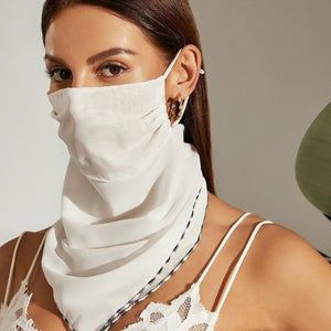 Fabric Mask, Stylish Scarves, Neue Outfits, White Chiffon, Face Covering, Beautiful Scarfs, Full Face, High End Fashion, White Fabric