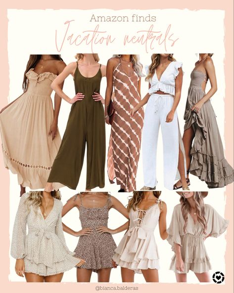 Neutral vacation outfits, vacation looks, vacation style, tulum outfits, bali outfits, beach vacation outfit inspo, beach outfit ideas, amazon must haves, amazon fashion, neutral outfits Neutral Resort Outfits, Playa Del Carmen, Beige Beach Dress, Neutral Beach Vacation Outfits, Cancun Dresses Vacation Outfits, Tulum Outfits Ideas Beach, Summer Bali Outfit, Neutral Hawaii Outfits, Amazon Honeymoon Outfits