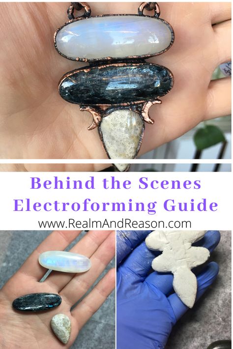 Hippies, Electroformed Crystal Jewelry, How To Electroform Jewelry, Electroformed Jewelry Tutorial, Jewelry With Gemstones, Electroforming Tutorial, Electroplating Jewelry, Electroforming Jewelry, Electroplating Diy
