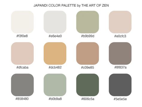 Master the Ultimate Japandi Color Palette - The Art of Zen Nature, Japandi Living Room Color Palette, Japandi Interiors Color Palette, Japandi Color Scheme, Japanese Interior Design Zen, Wabi Sabi Color Palette, Zen Color Palette, Wabi Sabi Color, Japandi Color Palette