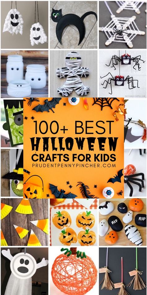 Halloweenpyssel Barn, Kids Halloween Crafts, Veselý Halloween, Dulceros Halloween, Halloween Decorations For Kids, Halloween Arts And Crafts, Halloween Crafts For Toddlers, Fun Halloween Crafts, Diy Halloween Decor