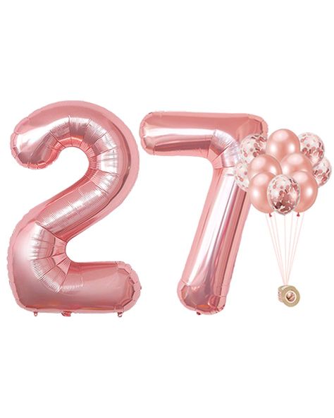 27 Balloons Number, 27 Th Birthday, 27 Birthday Ideas For Her, 27th Birthday Party, 27 Birthday Ideas, 27 Number, 27 Birthday, Birthday 27, Balloon Numbers
