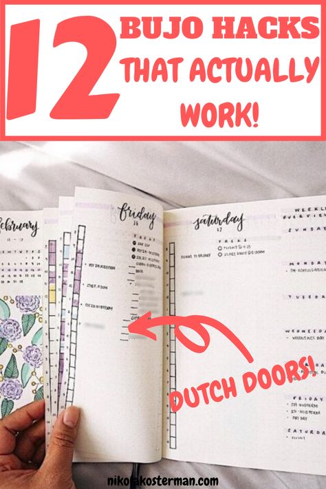 12 Bullet Journal Hacks That You Need To See! Work Bujo Layout, Bujo For Work, Work Bullet Journal, Bullet Journal For Work, Bullet Planner Ideas, Bullet Notes, Journal Hacks, Notes Tips, How To Bullet Journal