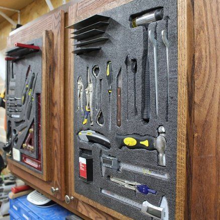 Kaizen Foam Cabinet Doors! (VIDEO) Tool Box Foam, Kaizen Foam, Wrench Storage, Workshop Cabinets, Garage Atelier, Garage Tool Organization, Tool Board, Tool Box Organization, Garage Organization Diy