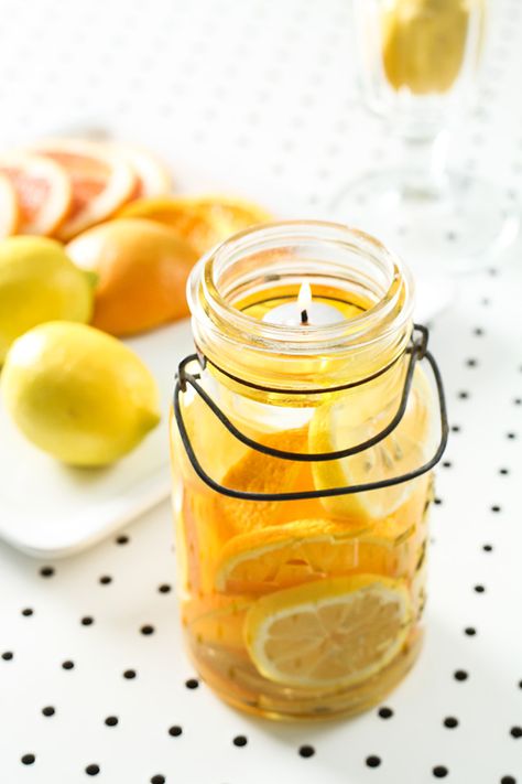 Make a mason jar candle in less than five minutes. This pretty candle is totally customizable to whatever fruits, vegetables or flowers are in season. Bath Candles Romantic, Candle Diy Mason Jar, Candle Making Business, Pretty Candle, Old Candles, Wine Bottle Diy Crafts, Wine Bottle Diy, Mason Jar Crafts Diy, Jar Candles