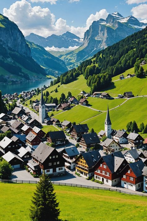 &#8220;Discover the Enchanting Charms of Appenzell 🏞️: A Swiss Adventure Awaits!&#8221; Nature, Switzerland Appenzell, European Holiday, Backpack Through Europe, Mountain Vacation, Heart Of Europe, Mountain Vacations, Colourful Buildings, Dream Places