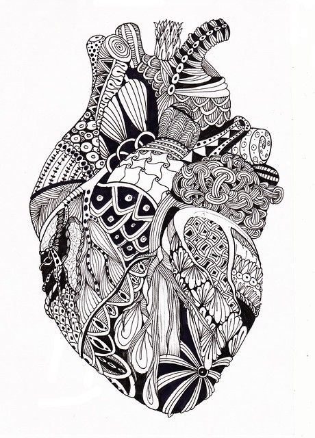 Heart Mandala Drawing, Heart Anatomical, Heart Mandala, Doodle Heart, Mandala Art Therapy, Doodle Art Drawing, Mandala Art Lesson, Painting Idea, Heart Drawing