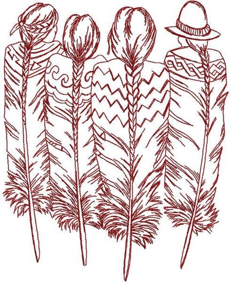 Gone with the wind one colored embroidery design Native Drawings, Native American Art Projects, Native American Drawing, American Embroidery, Native American Feathers, Native American Tattoo, Feather Drawing, Native American Tattoos, Native Tattoos