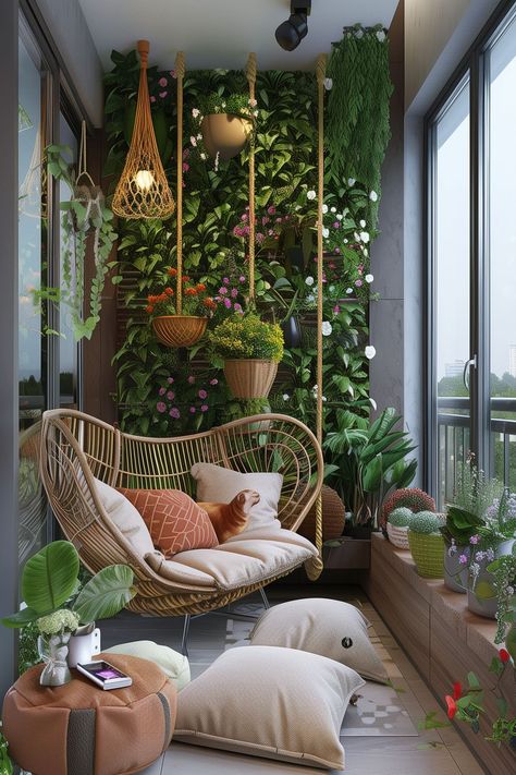 Balcony Makeover Ideas - Remodr Balcony Makeover Ideas, Small House Extensions, Balcony Makeover, Small Porch Decorating, Home Decor Plants, Plants Home Decor, Ultimate Backyard, Indoor Balcony, White Bedroom Design