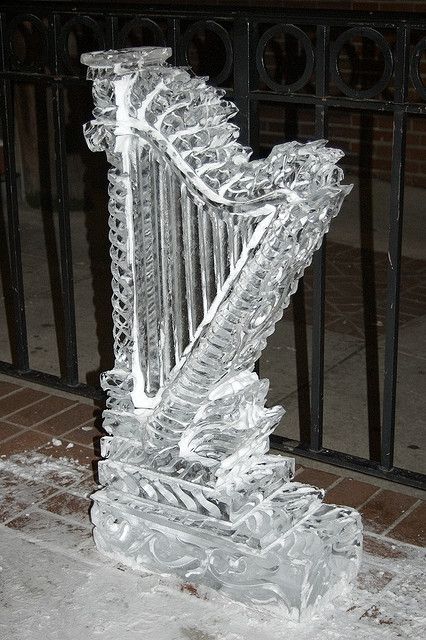 This is music to the eyes.  #urbanveil #icesculpture #weddingplanning Ice Sculpture Wedding, Chainsaw Sculpture, Ice Carving, Instruments Art, Ice Art, Ice Sculpture, Winter Art Projects, Snow Sculptures, Ice Castles