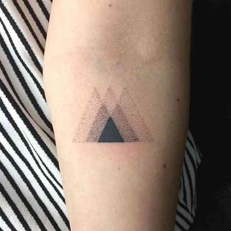 Dots of various shades are used throughout this design to illustrate the overlay of triangles.  #tattoo #dotwork #dotworktattoo #tattooideas Dotted Tattoo, Detailed Tattoos, Tattoo Advice, Small Chest Tattoos, Tattoo Shading, Dotwork Tattoo, Dot Tattoos, Triangle Tattoos, Tattoo Artwork