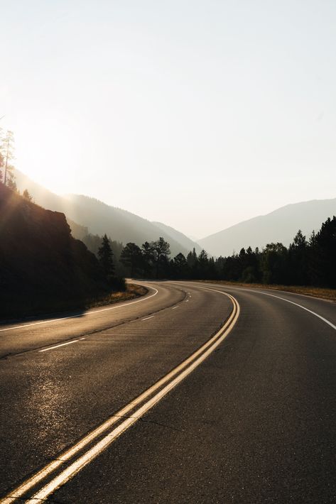 Yellow Road, Best Weekend Trips, Road Pictures, Empty Road, Highway Road, Route 66 Road Trip, Mountain Images, Golden Hour Photography, Time Lapse Photography