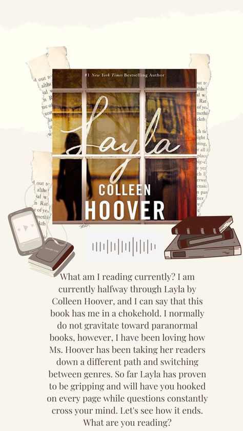 Layla Book Aesthetic, Layla Book, Layla Colleen Hoover, Layla By Colleen Hoover, Paranormal Books, Aesthetic Books, Books You Should Read, Currently Reading, Romantic Books