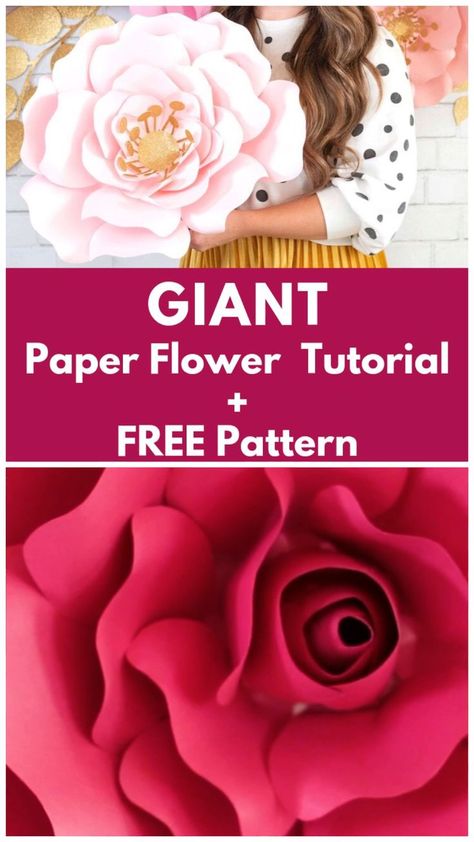 Giant Paper Flower Tutorial, Big Paper Flowers, Giant Paper Flower, Paper Flower Patterns, Diy Flores, Fleurs Diy, Paper Flower Wall Decor, Paper Flower Crafts, Large Paper Flowers