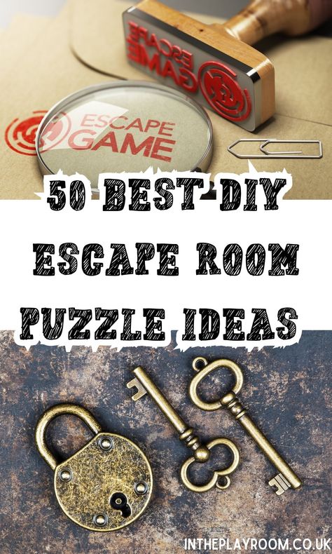 50 Best DIY Escape Room Puzzle Ideas   - In The Playroom Room Escape Ideas, Puzzle Ideas For Escape Rooms, Escape Puzzle Ideas, Jumanji Escape Room, Escape Room Adults Diy, How To Make Your Own Escape Room, How To Make An Escape Room Gift, Camping Escape Room, Escape Room Ideas For Adults Diy