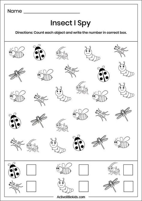 Preschool Bug Crafts, Insect Worksheets, Preschool Bugs Crafts, Preschool Insects Activities, Preschool Bug Theme, Insects For Kids, Insects Kindergarten, Insects Theme Preschool, Origami Paper Flowers