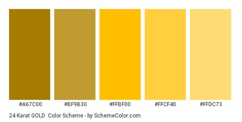 Color scheme 24kt Gold Color Scheme Golden Color Code, Gold Color Palette, Color Wheel Art, Gold Hex, Painting Corner, Hexadecimal Color, Chicano Lettering, Brown Color Schemes, Colors Schemes