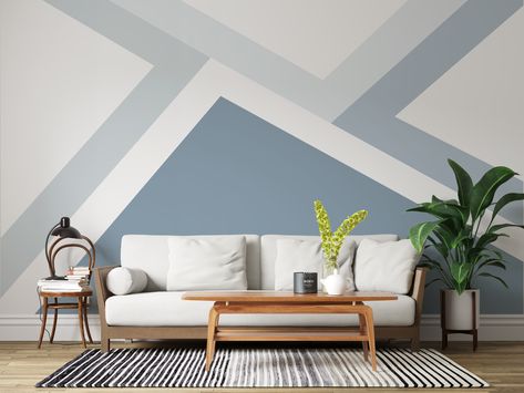 Bedroom Wall Designs Modern, Simple Geometric Wall Paint, Ideas Para Pintar Paredes, Wall Painting Bedroom, Wall Painting Designs, Wall Paint Inspiration, Room Paint Designs, Geometric Wall Paint, Wall Paint Patterns