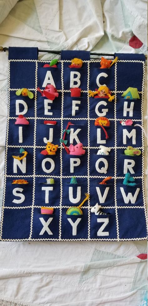 Vintage Bucilla Alphabet Wall Hanging | Etsy Alphabet Wall Hanging, Advent Calendar Christian, Educational Chart, Abc Wall, Fabric Wall Decor, Felt Wall Hanging, Learning Toys For Toddlers, Learning Abc, Alphabet Wall