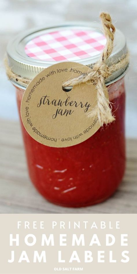 Jam Jar Labels Printable, Canning Jar Gifts, Jelly Gift, Jam Jar Labels, Jam Gift, Jam Packaging, Freezer Jam Recipes, Jam Label, Christmas Jam