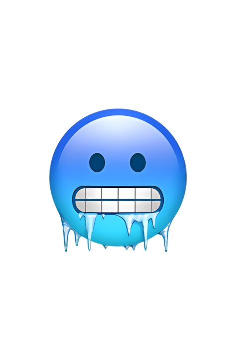 Cold Emoji Faces, Apple Emojis Ios, Cold Emoji, Ice Emoji, Tiktok Templates, Iphone Png, Emojis Iphone, Apple Emojis, Emoji Meaning