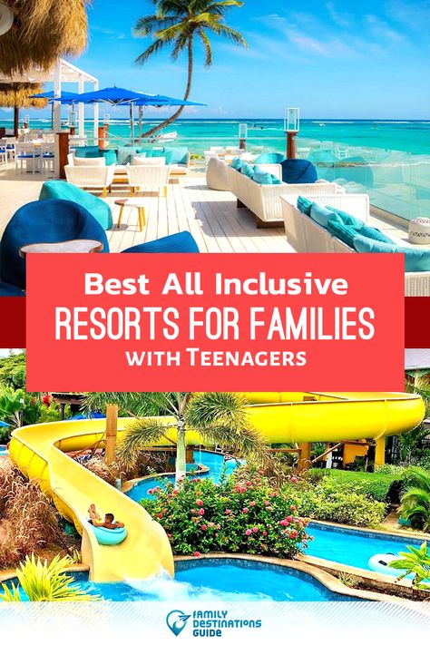 Want ideas for a family vacation with teenagers? We’re FamilyDestinationsGuide, and we’re here to help: Discover the best all-inclusive resorts for families with teens - so you get memories that last a lifetime! #familyvacation #tripswithteens Best Cruises For Families With Teens, Best Tropical Family Vacations, Family All Inclusive Resorts Caribbean, Summer Family Vacation Destinations, All Inclusive Resorts In The Us Families, Affordable All Inclusive Family Resorts, Best Cruises For Families, Best Family Vacations With Teens, Teen Vacation Ideas