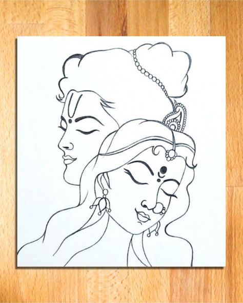 Lord Shree Rama Drawing | Easy Drawing of Shree Ram with Devi Sita || lord rama drawing, shree ram drawing, how to draw lord ram easy, lord rama pencil drawing, easy drawing of lord rama, lord rama line art, shree ram drawing ideas, art videos, god drawing, pencil drawing, line arts, simple drawing, drawing tutorial, vivek art academy. Ram Sita Photo Rangoli, Ram Seeta Drawings, Ram Sita Painting Easy, Ram Sita Photo Drawing, Cute Ram Sita Drawing, Ram Bhagwan Drawing Easy, Ram Sita Easy Drawing, Rama Drawing Easy, Ram Sita Sketch Pencil