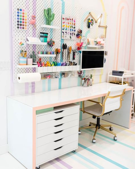 Rangement Art, Craft Room Design, Ideas Para Organizar, Creative Workspace, Perfect Desk, Creative Spaces, Office Crafts, Desk Space, Craft Room Office