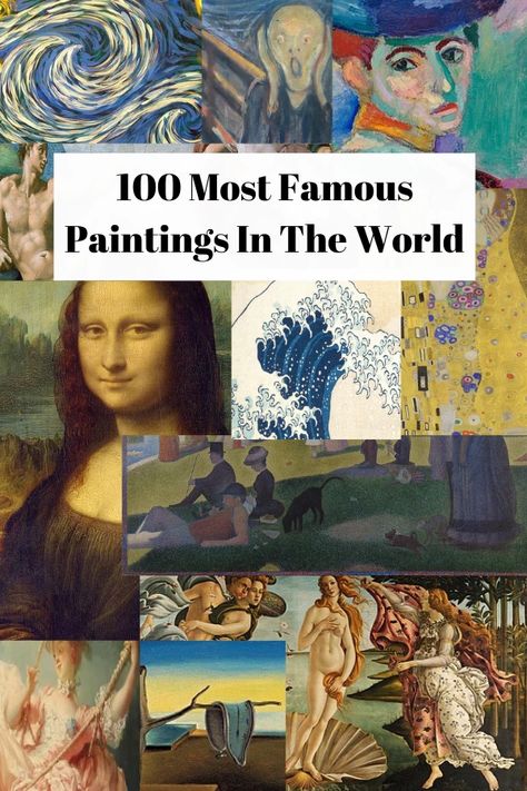 100 Most Famous Paintings In The World [Masterpieces Of Art] – ATX Fine Arts Best Art Paintings In The World, Famous Artworks Paintings, Famous Red Paintings, The Most Famous Paintings, Paintings Of Famous Artists, Famous Drawings Artists, Artists And Their Art, Famous Love Paintings, Famous Italian Artists