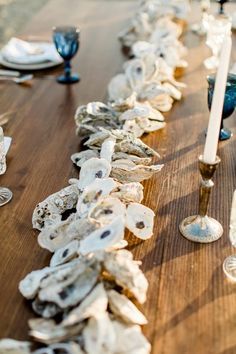 Wedding Oyster Decor, Oyster Decor Wedding, Oyster Shell Table Numbers, Oyster Party Decorations, Oyster Shell Table Decor, Oyster Themed Wedding, Driftwood Wedding Decor, Oyster Shell Wedding Decor, Oyster Wedding Decor