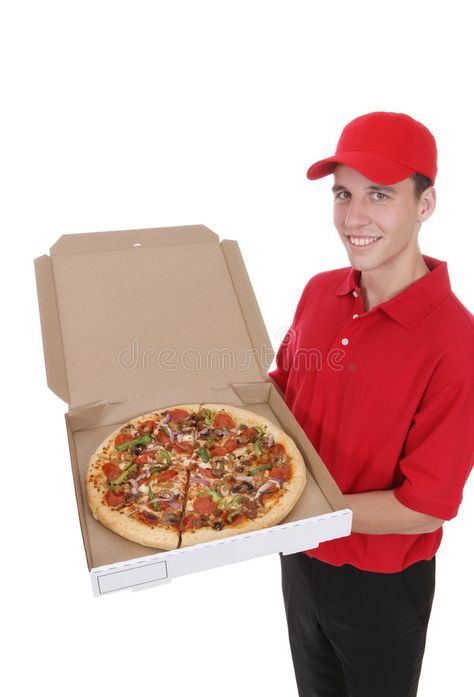 Person Eating Pizza Reference, Holding Pizza Reference, Eating Pizza Pose, Sitcom Fashion, Pizza Image, Red Buffet, Man Stock Image, Pizza Delivery Boy, Pizza Delivery Man