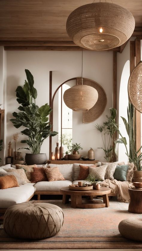 Zen Living Room, Cozy Textiles, Earthy Neutrals, Earthy Living Room, Bohemian Living Room Decor, Earthy Home Decor, Earthy Home, Vibrant Patterns, التصميم الخارجي للمنزل