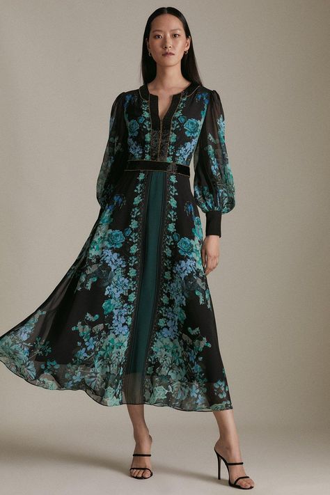 Tea Party Maxi Dress, Royalty Wedding, Green Print Dress, Modern Royalty, Latest Maxi Dresses, Karen Millen Dress, Beaded Maxi Dress, Ladies Clothes Fashion, Maxi Dress Collection