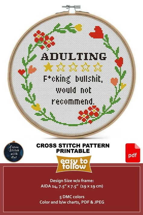 Snarky Cross Stitch, Stitch Quote, Cross Stitch Quotes, Easy Cross Stitch Patterns, Funny Cross Stitch Patterns, Subversive Cross Stitch, Easy Cross, Framed Cross Stitch, Cross Stitch Funny