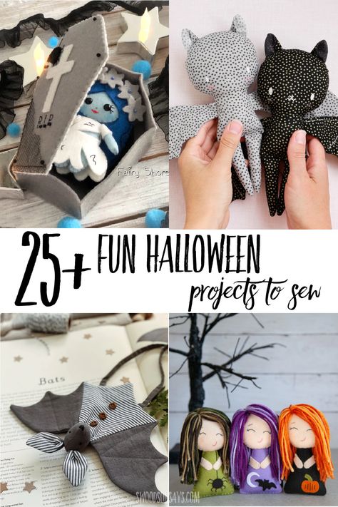 Felt Halloween Sewing Patterns, Free Halloween Felt Patterns, Diy Free Patterns Sewing, Easy Halloween Sewing Crafts, Diy Halloween Fabric Crafts, Halloween Sewing Decorations, Halloween Fabric Decorations, Sew Crafty Me, Easy Sewing Projects Halloween